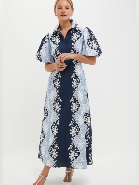 Tuckernuck Dresses & Skirts - Tuckernuck NWOT Blue Fog Floral Maxi Dress in Navy and Light Blue